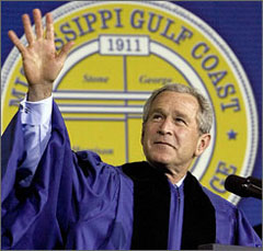 President George W. Bush: slightly shorter, slightly fatter following divine intervention